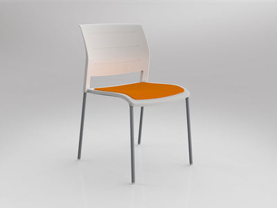 OL Game Upholstered Seat Breakout Chair -4 Legs White Shell