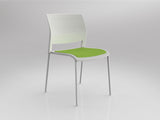 OL Game Stacking Chair -4 Legs White Shell with Seat Upholstered