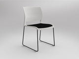 OL Game Slade Base Fabric Seat Hospitality Stacking Chair - White Shell