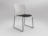 OL Game Slade Base Fabric Seat Hospitality Stacking Chair - White Shell