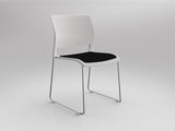 OL Game Slade Base Fabric Seat Hospitality Stacking Chair - White Shell