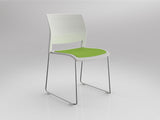 OL Game Slade Base Fabric Seat Hospitality Stacking Chair - White Shell