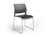 OL Game Hospitality Stacking Chair - Charcoal Shell Upholstered Seat