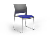 OL Game Hospitality Stacking Chair - Charcoal Shell Upholstered Seat