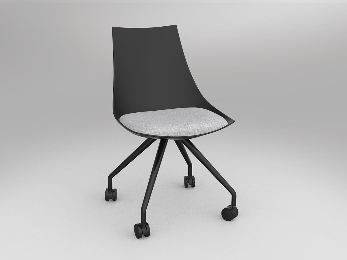 OL Luna Black Chair with Castor Base