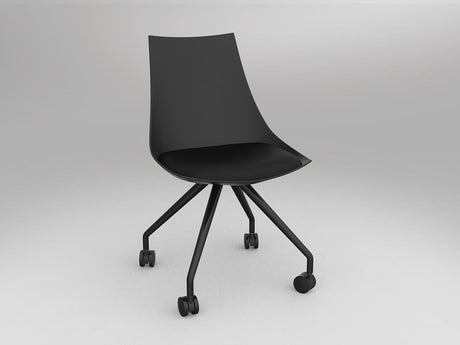 OL Luna Black Chair with Castor Base