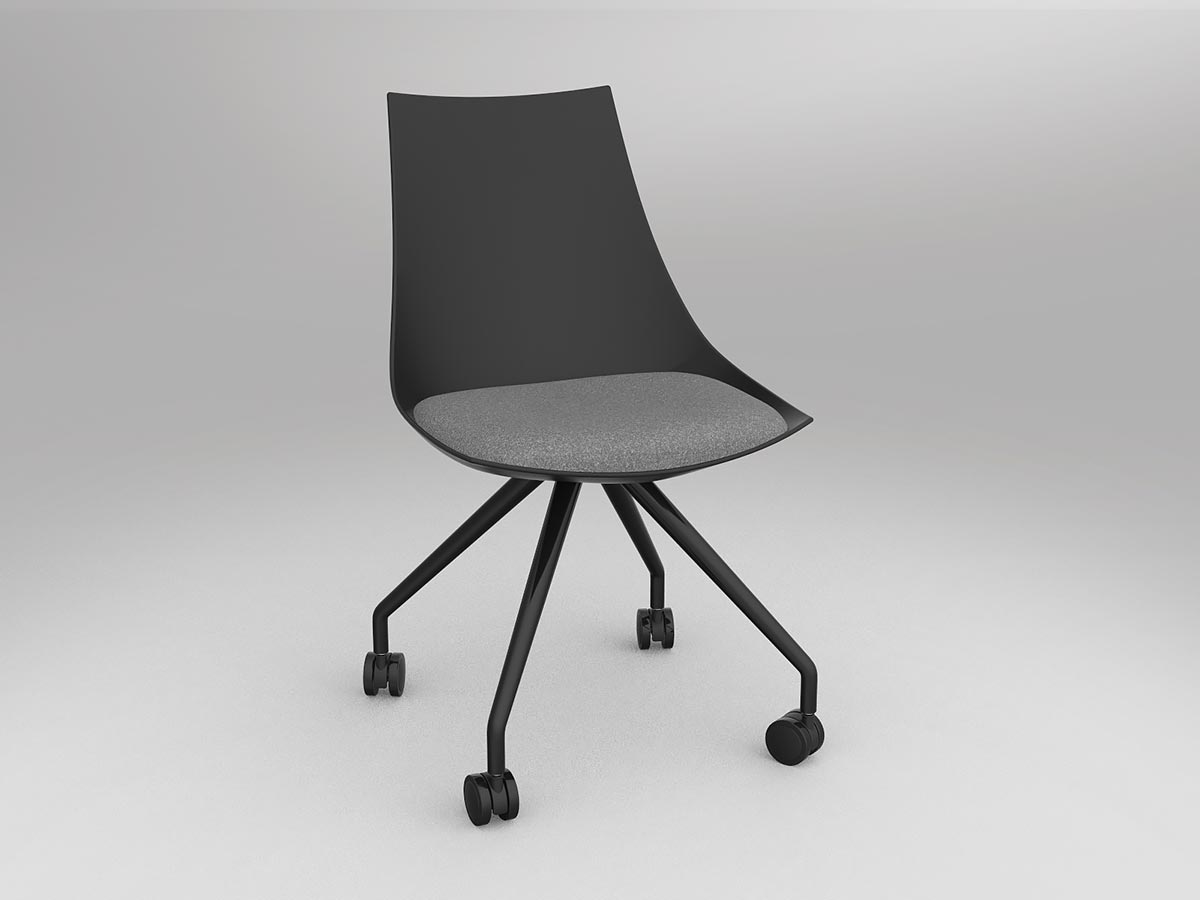 OL Luna Black Chair with Castor Base