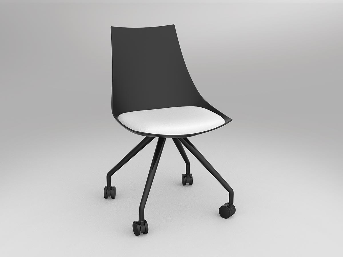 OL Luna Black Chair with Castor Base