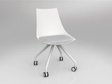 OL Luna White Chair with Castor Base