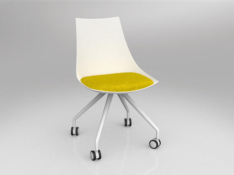 OL Luna White Chair with Castor Base