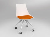 OL Luna White Chair with Castor Base