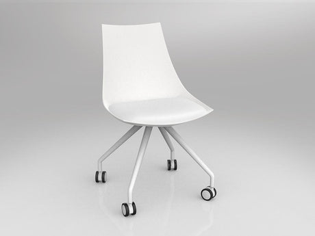 OL Luna White Chair with Castor Base