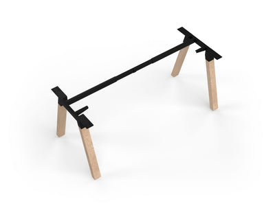 OL Plantation Oak Timber Single User Desk Frame
