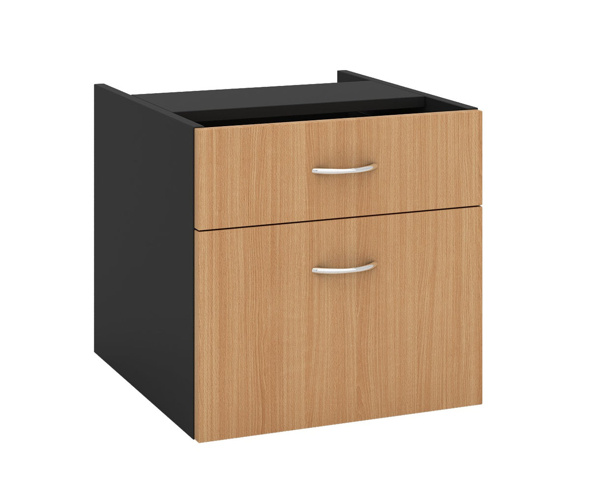 GP OMsystem Commercial Office Fix Desk Pedestal 1 Drawer & 1 File