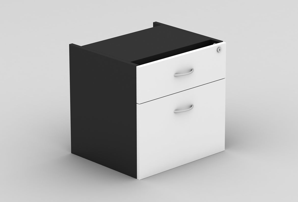 GP OMsystem Commercial Office Fix Desk Pedestal 1 Drawer & 1 File