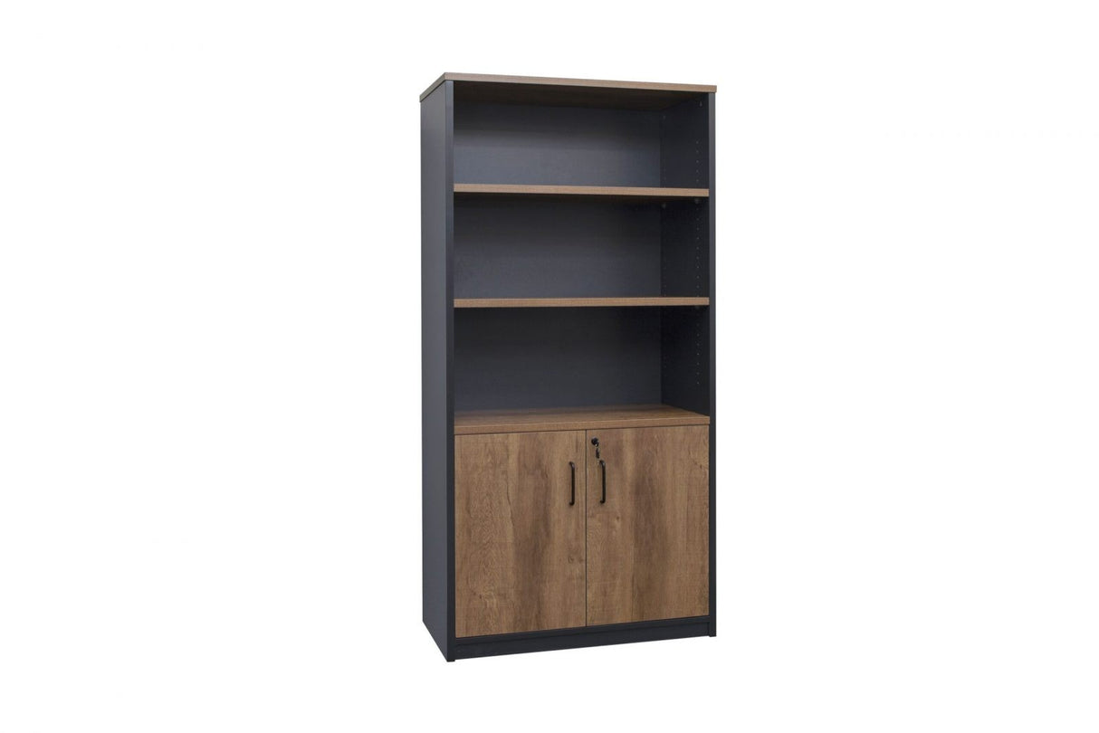 GP Office Half Door Cabinet with 3 Shelves - Regal Walnut