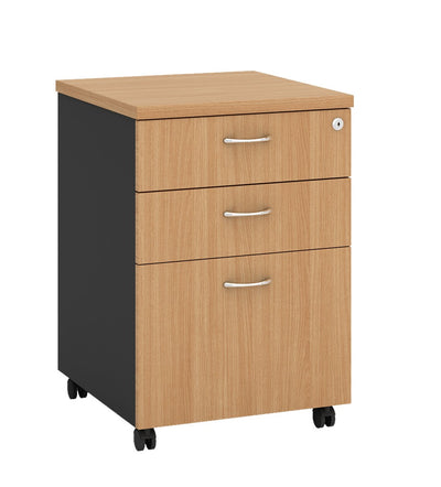 GP OMsystem Commercial Office Mobile Pedestal 2 Drawers & 1 File