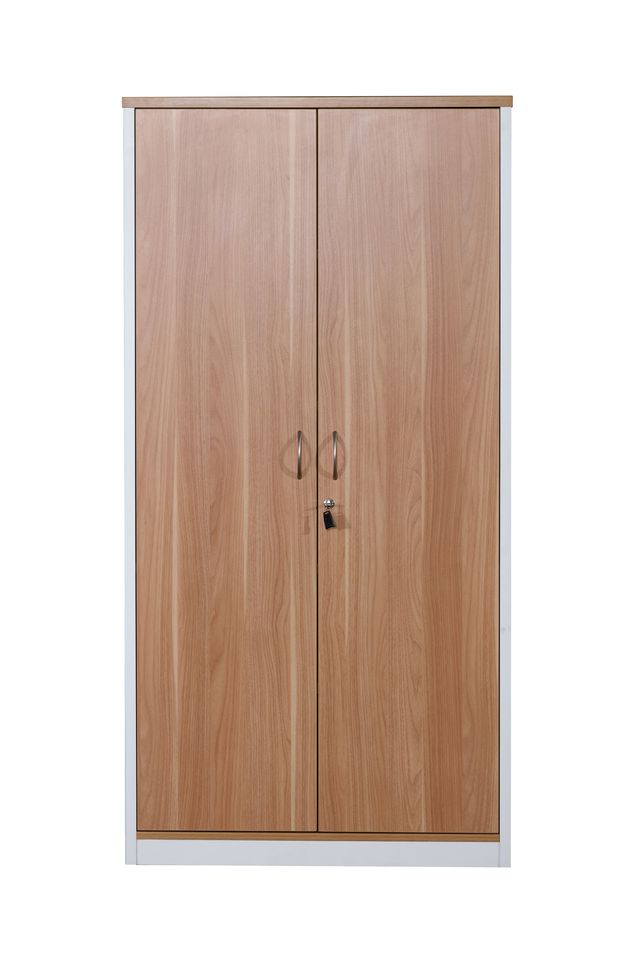 GP Office 2 Door Cabinet - Virginia Walnut with White