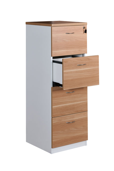 GP 4 Drawer Filing Cabinet - Virginia Walnut with White
