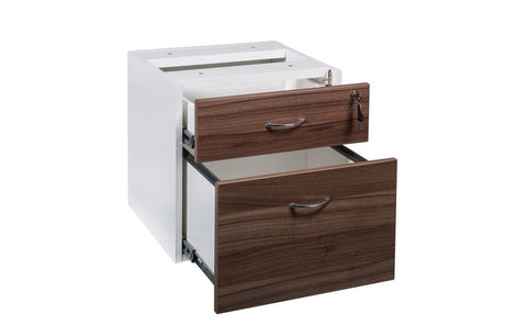 GP OM Premium Office Fixed Desk Pedestal 1 Drawer + 1 File