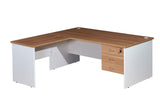 GP Office 3 Piece Corner Workstation with Virginia Top & White Bottom
