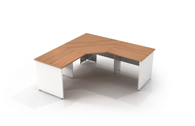 GP Office 3 Piece Corner Workstation with Virginia Top & White Bottom