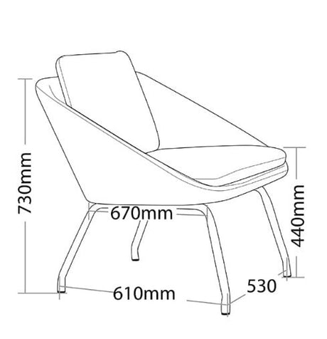 ST Opera Chrome Leg Fabric Upholstered Breakout Chair