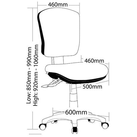 ST Oriel Fabric Upholstered Low Back Ergonomic Task Chair