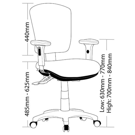 ST Oriel Fabric Upholstered Low Back Ergonomic Task Chair with Arms