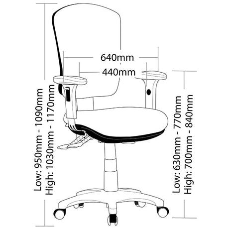 ST Oriel Fabric High Back Ergonomic Task Chair with Arms