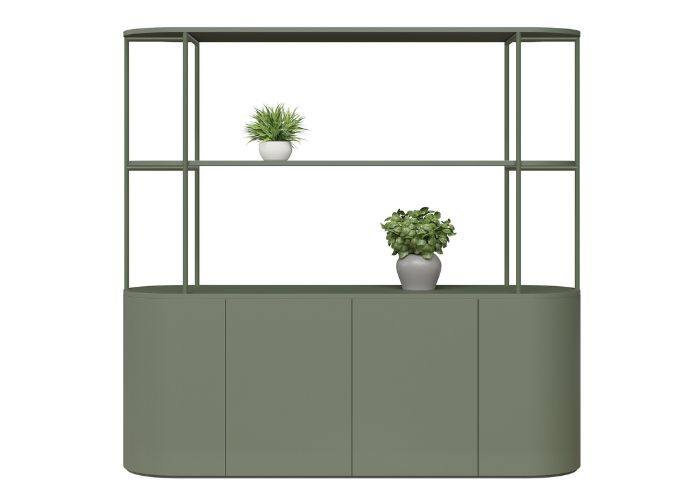 DD Orah Welded Framed 4 Door Cupboard with 2 Open Shelves