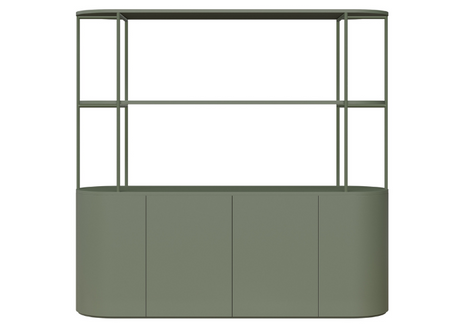 DD Orah Welded Framed 4 Door Cupboard with 2 Open Shelves