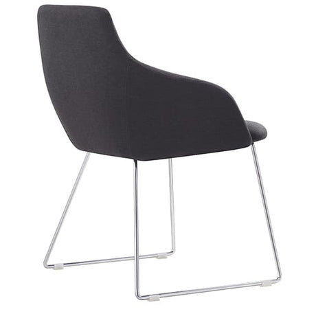 ST Oscar Fabric Upholstered Sled Metal Base Breakout Chair