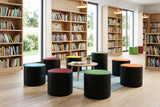 MA Fabric or Vinyl Upholstered Round Ottoman