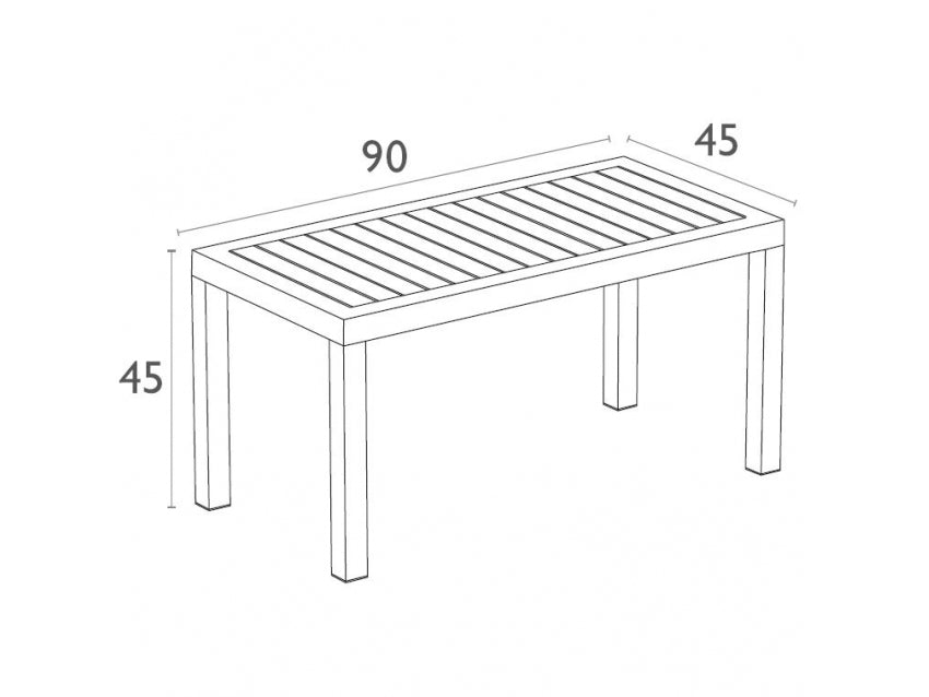 FL Ocean Hospitality Outdoor Lounge Coffee Table