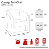 MA Omega Fabric or Vinyl Upholstered 1 Seater Tub Lounge