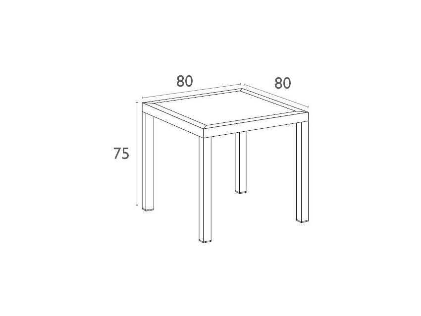 FL Orlando Hospitality Outdoor Square Dining Table