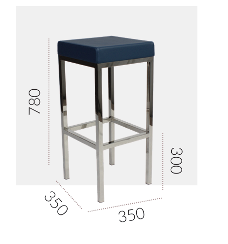EZ Oslo Stainless Steel Base Vinyl Upholstered Seat Barstool