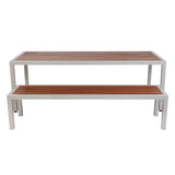 MA Indoor Bar Table with Steel Frame and Timber Slats