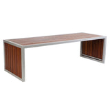 MA Outback Stainless Steel Framed and Timber Slats Outdoor Table