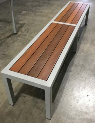 MA Outback Stainless Steel Framed and Timber Slats Outdoor Bench