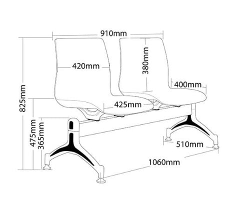 ST Pod Fabric Upholstered Beam Seating