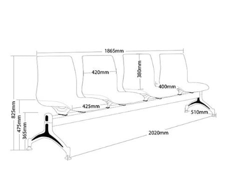 ST Pod Fabric Upholstered Beam Seating