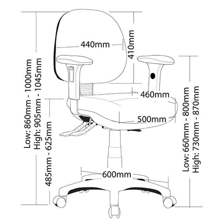 ST Prestige Low Back Fabric Upholstered Task Chair with Arms