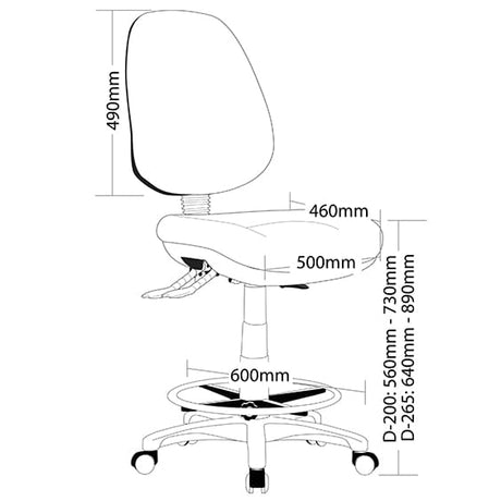 ST P350HD-MB High Back Draft Chair