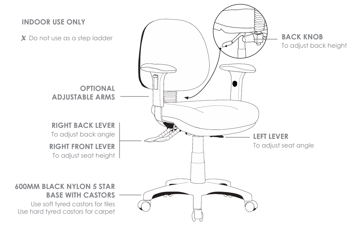 ST P350 Fabric Upholstered Task Chair