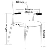 ST Pod 4 Legs Fabric Upholstered Stackable Hospitality Chairs with Arms