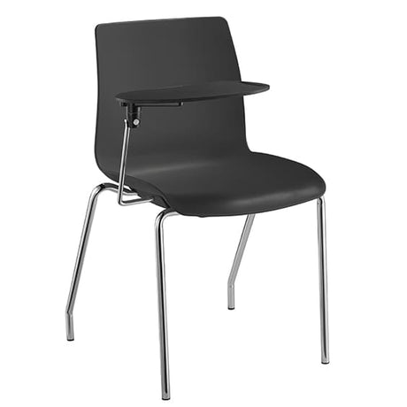 ST Pod 4 Legs White Shell Hospitality Chair with Tablet Arm