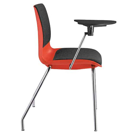 ST Pod 4 Legs Fabric Red Shell Training Chairs with Tablet Arm