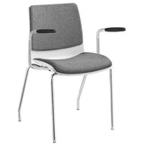 ST Pod 4 Leg Black Shell Upholstered Stackable Hospitality Chair with Arms